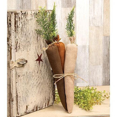 3 Set Stuffed Earthtone Carrot Trio - The Fox Decor